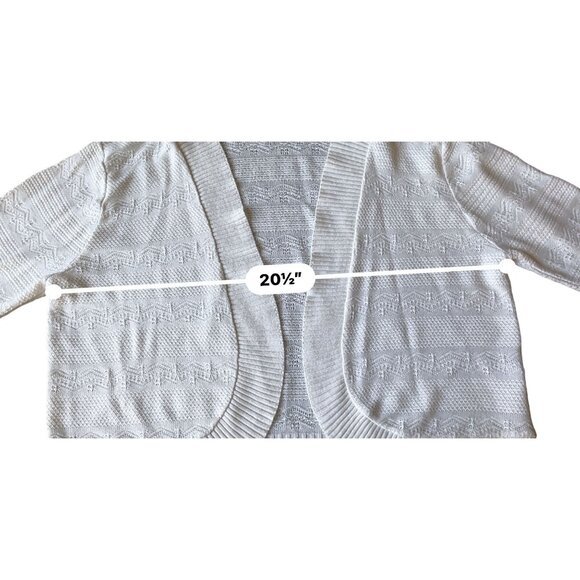 Elements white XL knit shrug light weight 3/4 sleeve open front - Picture 8 of 9